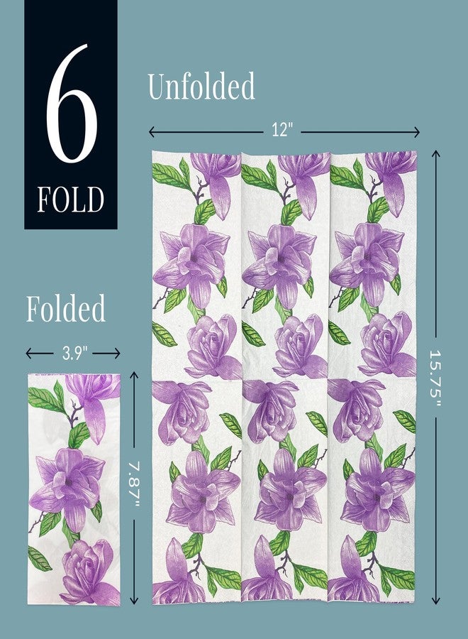 Reli. Floral Print Guest Napkins (220 Pack) Bathroom Napkins Guest Disposable, 2-Ply | Paper Hand Towels 12" x 15.75" | Soft Paper Towels for Powder Room, Restaurant, Party, Wedding, Event, Bathroom - Image 4